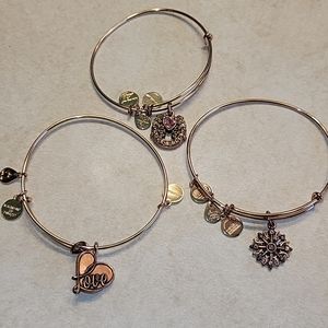 3 ROSE GOLD Alex and Ani bracelet set